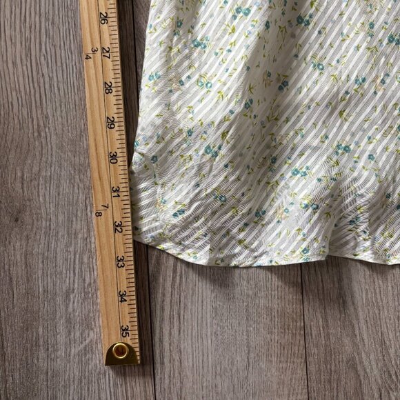 Free People Sweetest Thing Mini Dress with Ruffles White and Blue Floral Size 0 - Picture 13 of 14